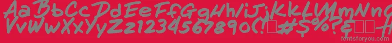 HandOfHenry Font – Gray Fonts on Red Background