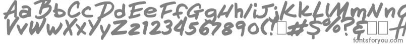 HandOfHenry-fontti – harmaat kirjasimet valkoisella taustalla