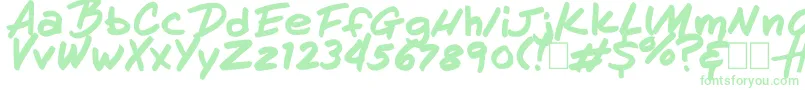 HandOfHenry Font – Green Fonts on White Background