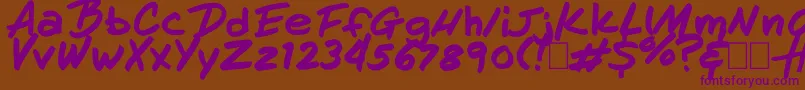 HandOfHenry Font – Purple Fonts on Brown Background