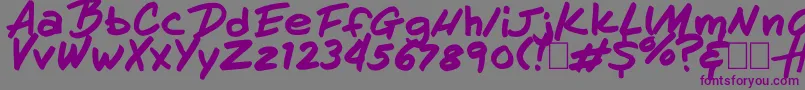 Шрифт HandOfHenry – фиолетовые шрифты на сером фоне