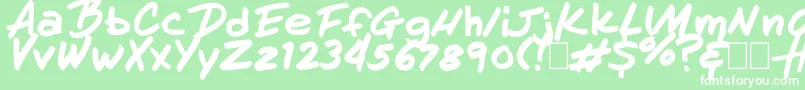 HandOfHenry Font – White Fonts on Green Background