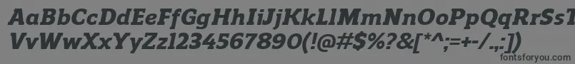 フォントReganslabHeavyitalic – 黒い文字の灰色の背景