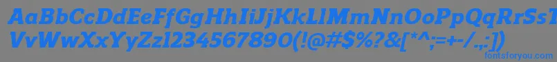 ReganslabHeavyitalic Font – Blue Fonts on Gray Background