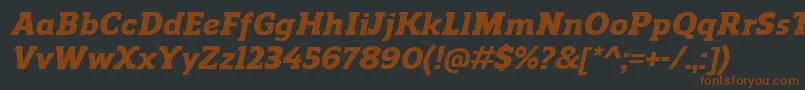 ReganslabHeavyitalic-fontti – ruskeat fontit mustalla taustalla