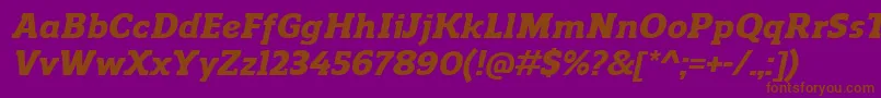 ReganslabHeavyitalic-fontti – ruskeat fontit violetilla taustalla