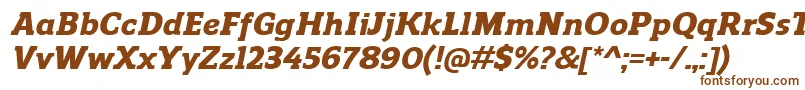 Czcionka ReganslabHeavyitalic – brązowe czcionki na białym tle