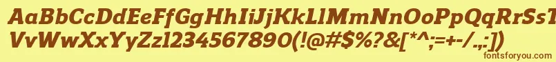 ReganslabHeavyitalic Font – Brown Fonts on Yellow Background