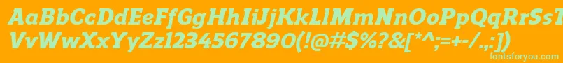 Шрифт ReganslabHeavyitalic – зелёные шрифты на оранжевом фоне
