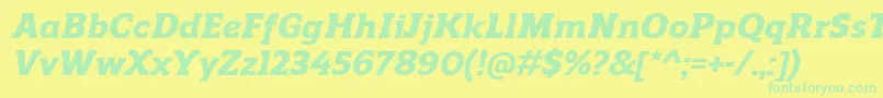 Lisätietoja ReganslabHeavyitalic-fontista ReganslabHeavyitalic-fontti – vihreät fontit keltaisella taustalla