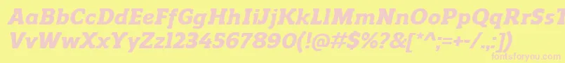 ReganslabHeavyitalic Font – Pink Fonts on Yellow Background