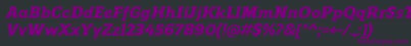 Шрифт ReganslabHeavyitalic – фиолетовые шрифты на чёрном фоне