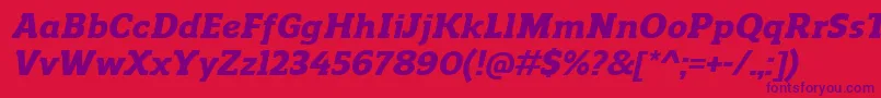 ReganslabHeavyitalic Font – Purple Fonts on Red Background