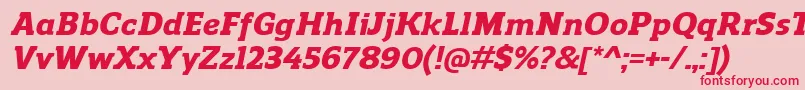 Czcionka ReganslabHeavyitalic – czerwone czcionki na różowym tle