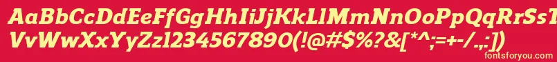 ReganslabHeavyitalic Font – Yellow Fonts on Red Background