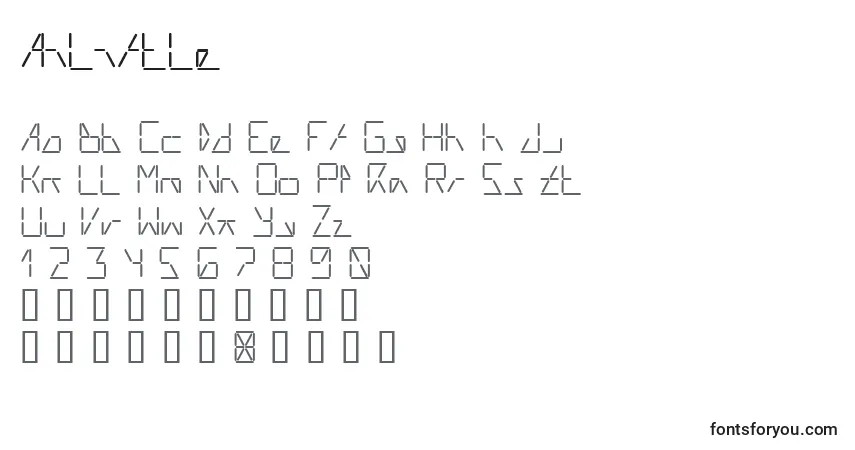Ailiftle Font – alphabet, numbers, special characters