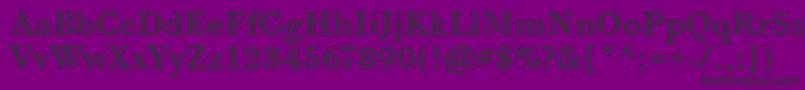 Fonte BodoniSixItcBook – fontes pretas em um fundo violeta