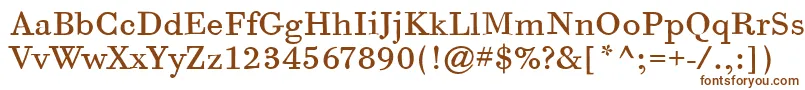 BodoniSixItcBook-fontti – ruskeat fontit valkoisella taustalla