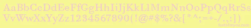 フォントBodoniSixItcBook – ピンクのフォント、黄色の背景