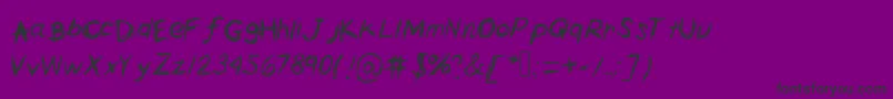 フォントHorrorscribbles – 紫の背景に黒い文字