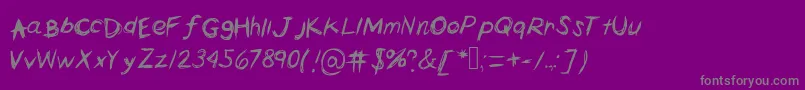 フォントHorrorscribbles – 紫の背景に灰色の文字