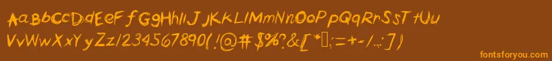 Horrorscribbles Font – Orange Fonts on Brown Background