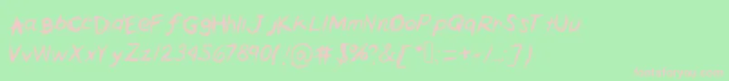 フォントHorrorscribbles – 緑の背景にピンクのフォント