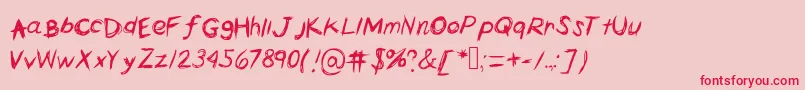 Horrorscribbles Font – Red Fonts on Pink Background