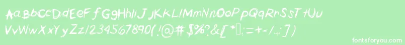 Horrorscribbles Font – White Fonts on Green Background