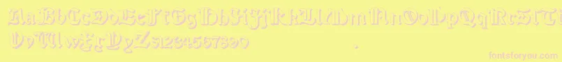 SalterioThree Font – Pink Fonts on Yellow Background