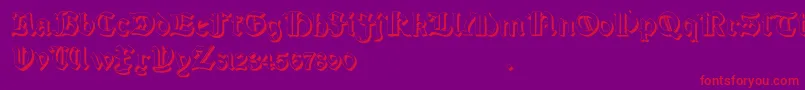 SalterioThree Font – Red Fonts on Purple Background