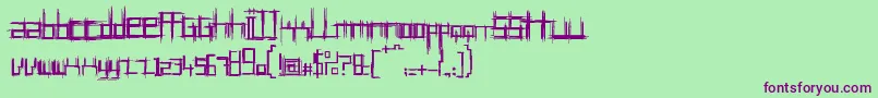 BruisedTen Font – Purple Fonts on Green Background
