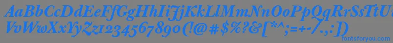 JbaskervilletmedBolditalic Font – Blue Fonts on Gray Background