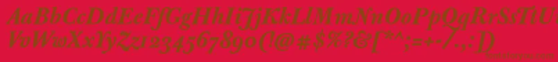 JbaskervilletmedBolditalic Font – Brown Fonts on Red Background