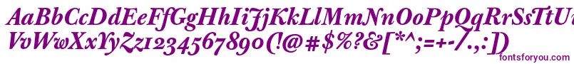 フォントJbaskervilletmedBolditalic – 紫色のフォント