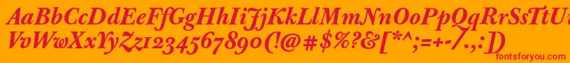JbaskervilletmedBolditalic Font – Red Fonts on Orange Background
