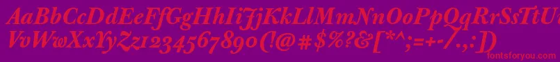 JbaskervilletmedBolditalic Font – Red Fonts on Purple Background