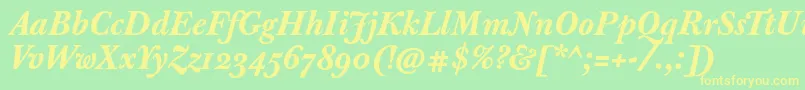 JbaskervilletmedBolditalic Font – Yellow Fonts on Green Background