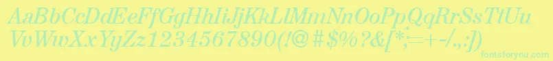 AugustdbItalic Font – Green Fonts on Yellow Background
