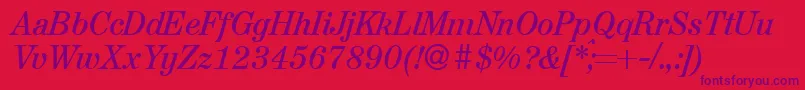 AugustdbItalic Font – Purple Fonts on Red Background