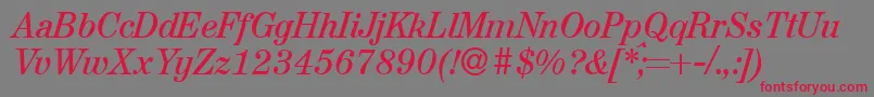 AugustdbItalic Font – Red Fonts on Gray Background