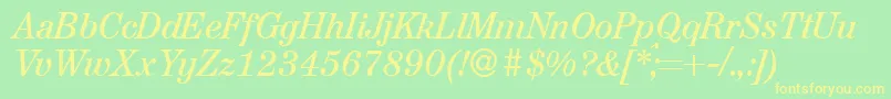 AugustdbItalic Font – Yellow Fonts on Green Background
