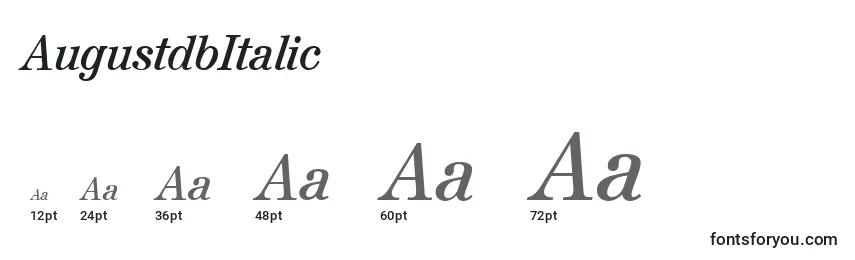 Размеры шрифта AugustdbItalic