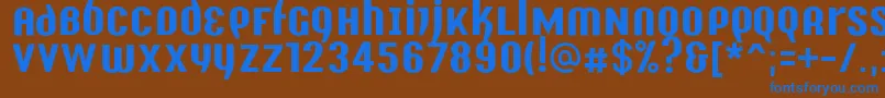 フォントY2kAnalogLegacy – 茶色の背景に青い文字