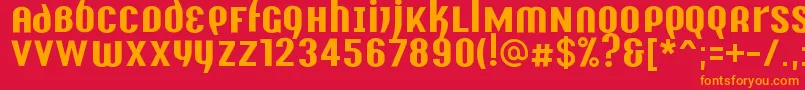 フォントY2kAnalogLegacy – 赤い背景にオレンジの文字