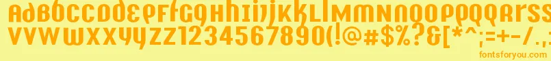 Y2kAnalogLegacy Font – Orange Fonts on Yellow Background