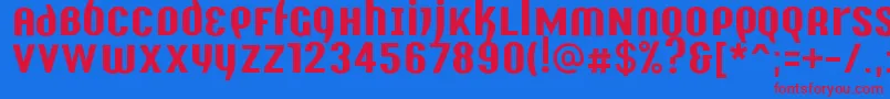 Y2kAnalogLegacy Font – Red Fonts on Blue Background