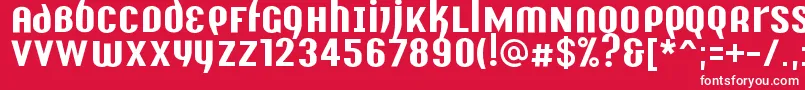 Y2kAnalogLegacy-Schriftart – Weiße Schriften auf rotem Hintergrund