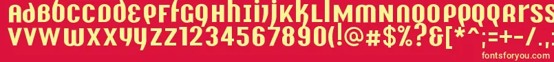 Y2kAnalogLegacy Font – Yellow Fonts on Red Background