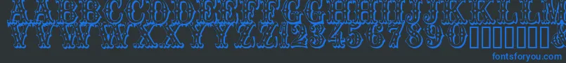 Trocader Font – Blue Fonts on Black Background
